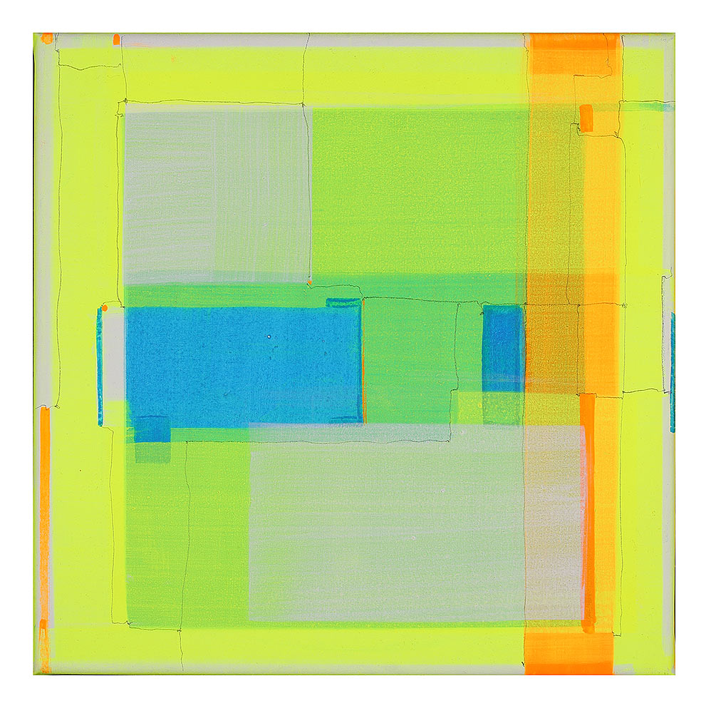 Das Band in Blau, Bild mit Grün, Gelb und Blau, Marius D. Kettler