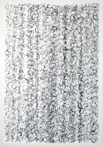 Spontane-Furchen,-2019,Tusche-auf-Reispapier,-100x70cm